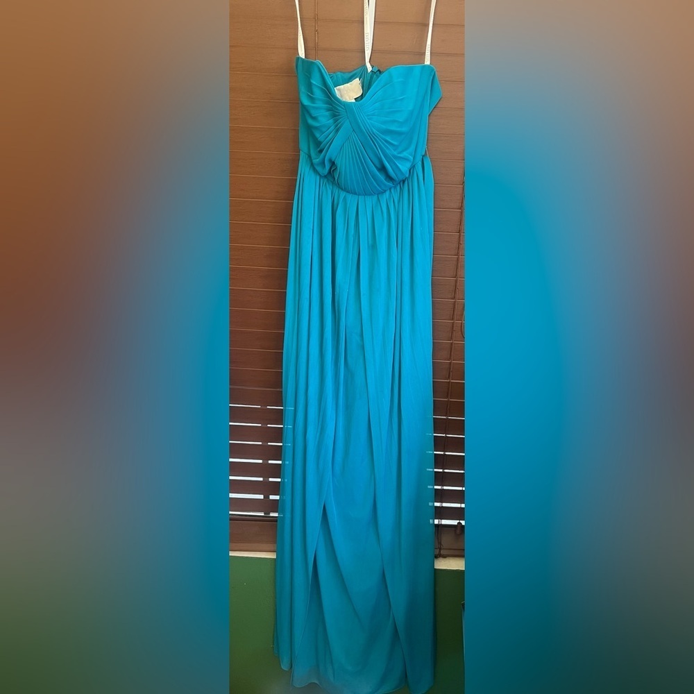 David's Bridal Turquoise Bridesmaid Dress